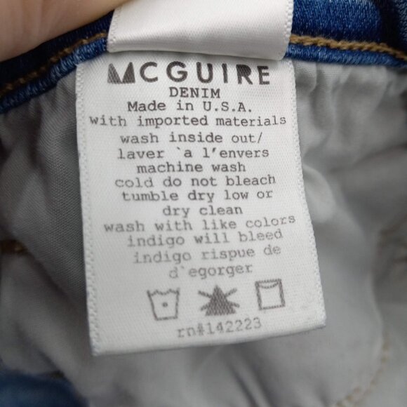 McGuire Vintage Slim Jeans in Vroom Vroom Distressed High Rise Exposed Zipper 30 - Picture 11 of 11